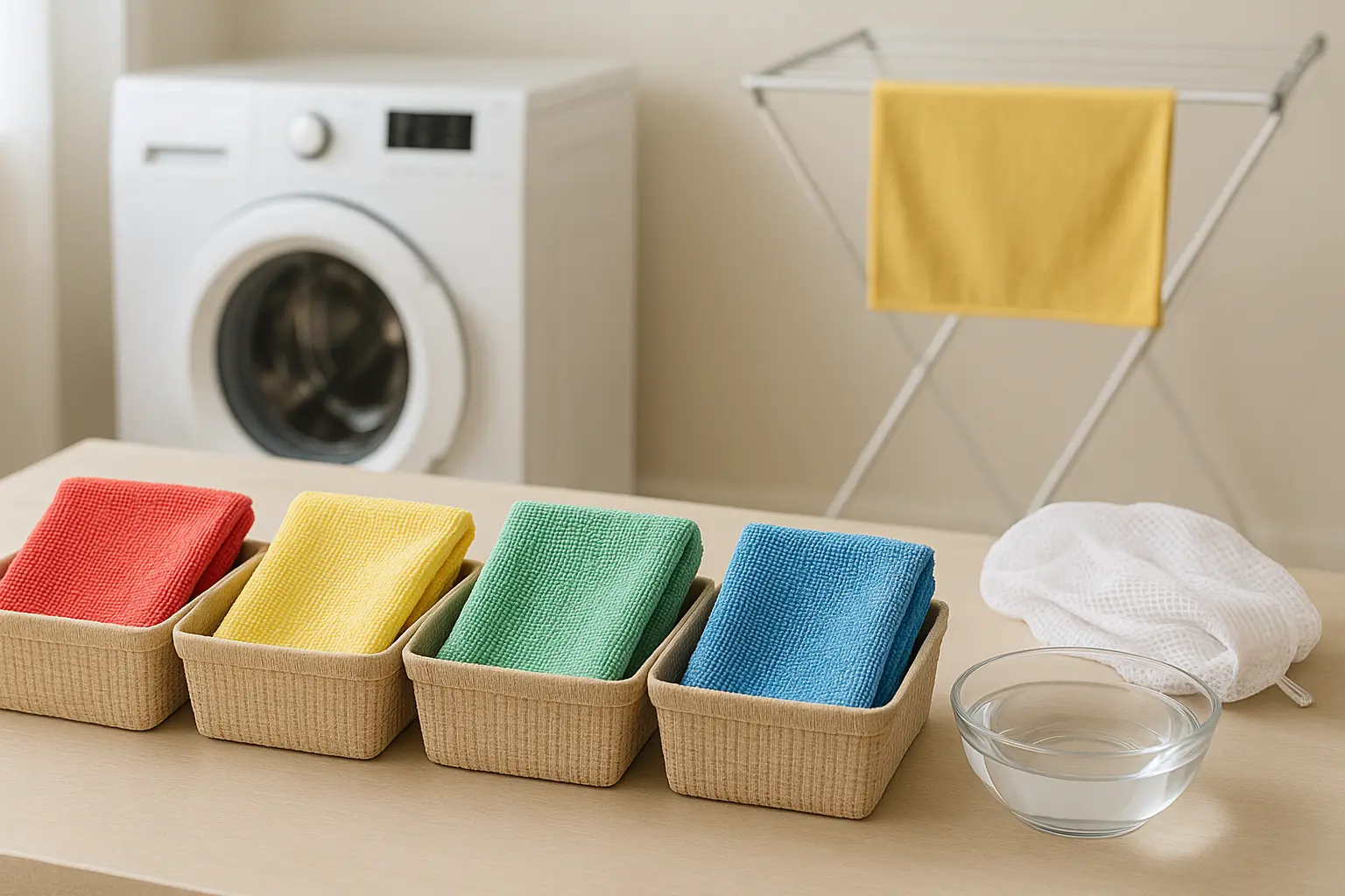 Using microfiber cloths correctly: which color for which use and how to wash them hygienically